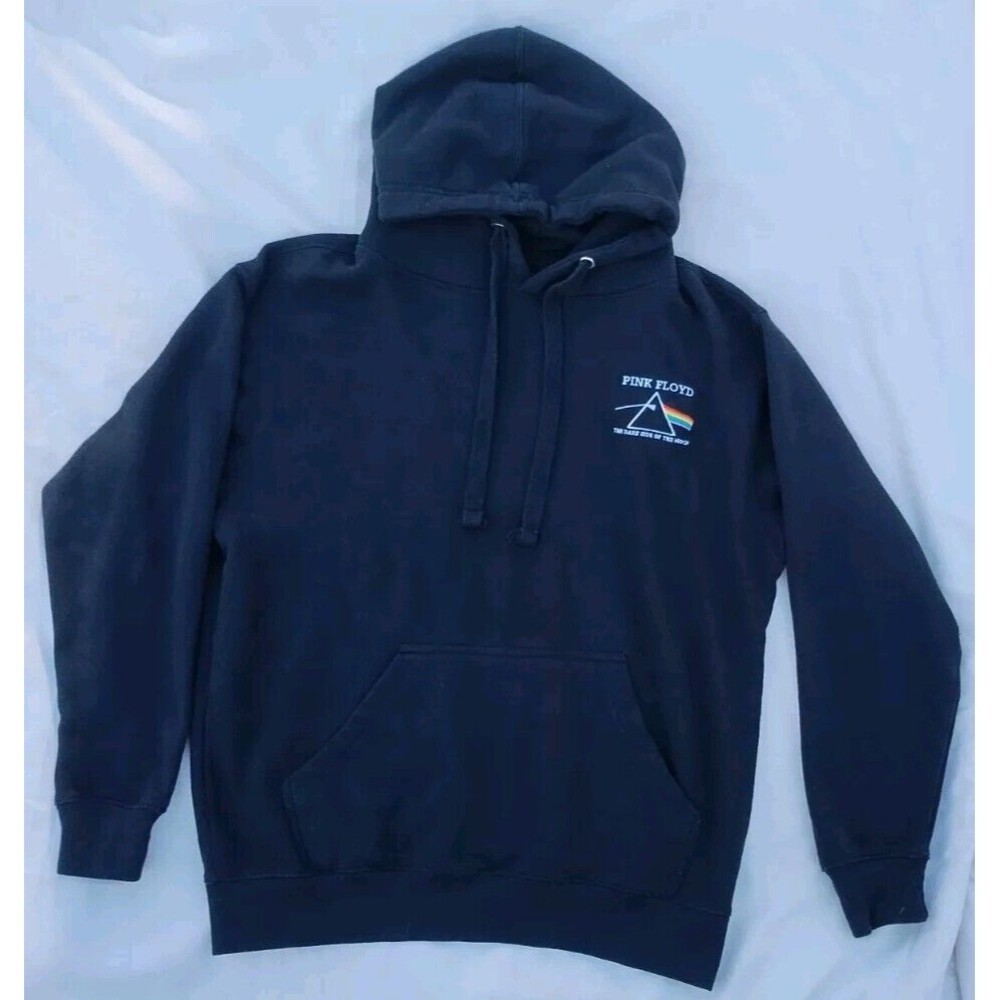 Pink Floyd Dark Side Of The Moon Hoodie Mens Medium Black  Embroidered Logo